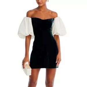 RHODE | Dresses | Rhode Black Velvet And Cream Skirt Dress New With Tags |  Poshmark